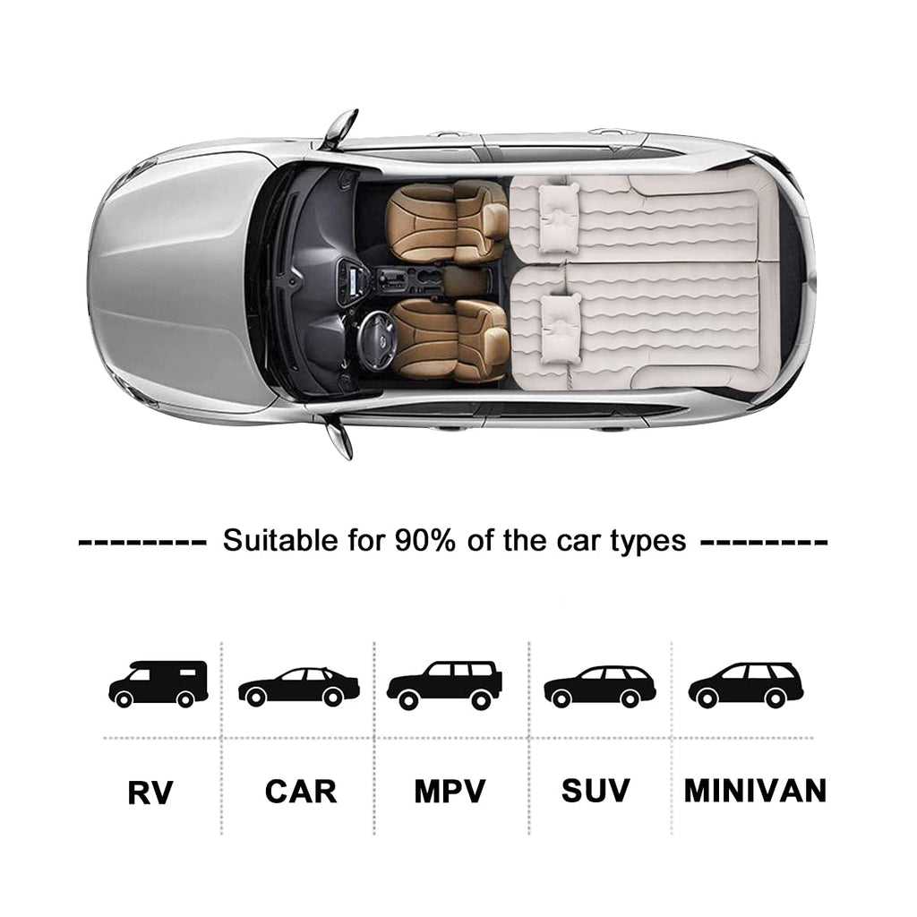 Byomostor 3 In 1 Car Air Mattress, Suv Mattress For Back Seat Cargo Area Car Mattress With Electric Air Pump-2 Support Fillers &