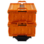 Yakattack Tracpak Orange Combo Kit - 2 Stackable Kayak Storage Boxes With Quick Release Track Mount Base | Kayak Crate System Fo