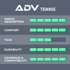 Adv Tennis Overgrip Tape - 12-Pack White Dry Felttac Ultra Absorbent Tennis Racket Grip Tape With Exclusive Material For High Ve