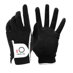 Finger Ten Men? Golf Glove Left Hand Rain Grip Pack, Durable Fit For Hot Wet All Weather (Black, Large)