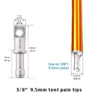 Brilliance4U Aluminum Tent Poles Male End Tips Replacement Accessories Spare End Plugs For 7.9Mm, 8.5Mm, 9.5Mm Tent Poles (For 9