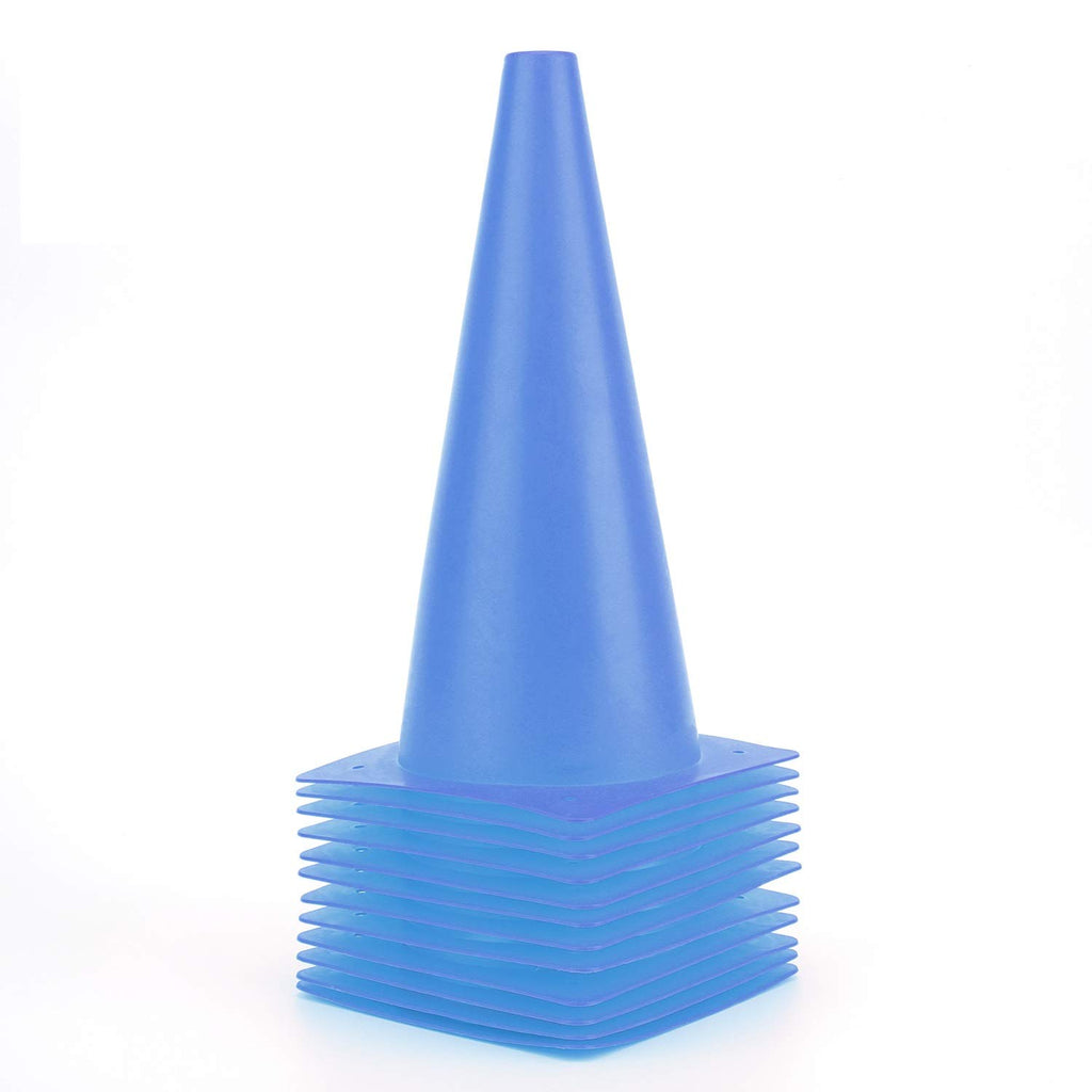 12 Inch Blue Traffic Training Cones, Plastic Safety Parking Cones, Agility Field Marker Cones For Soccer Basketball Football Dri