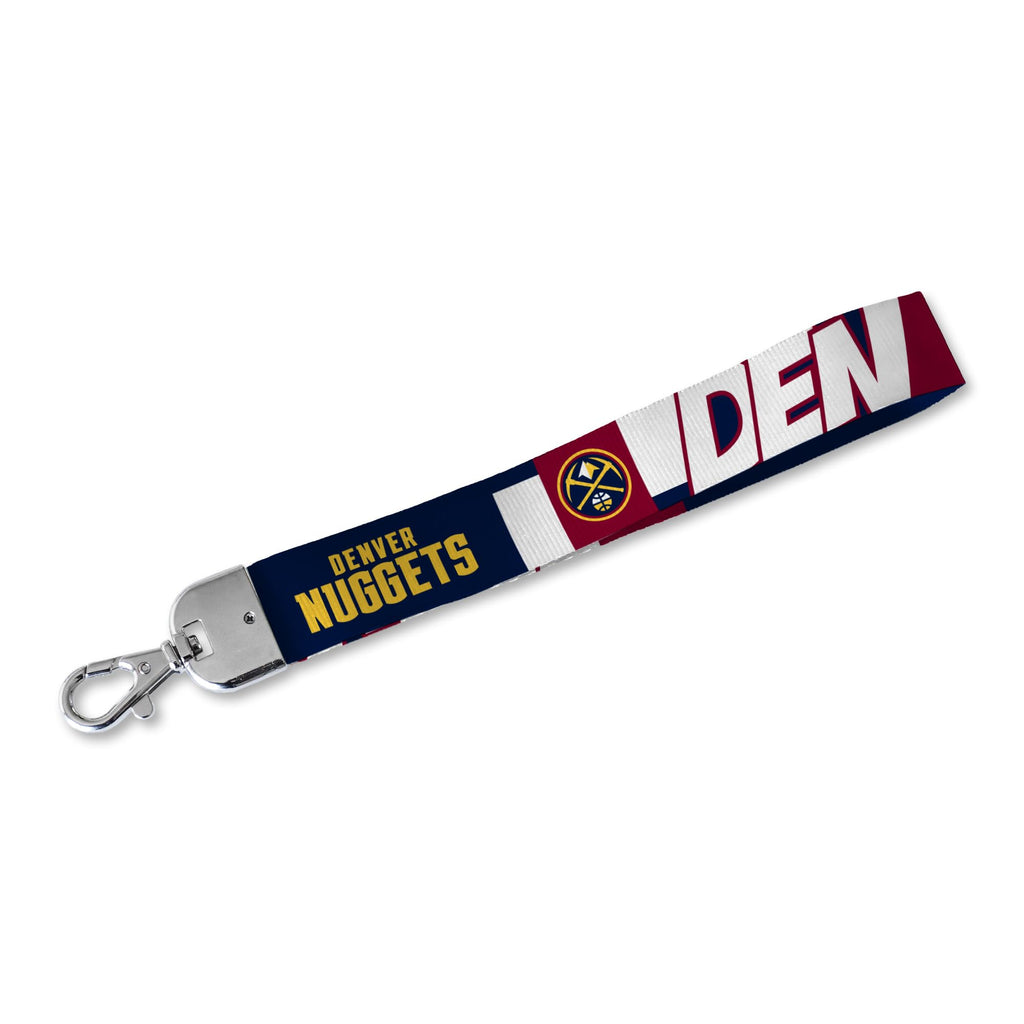 Rico Industries Nba Basketball Denver Nuggets Wrist Lanyard Key Chain, Cute Wristlet Strap Keychain Holder For Women Men Car Key