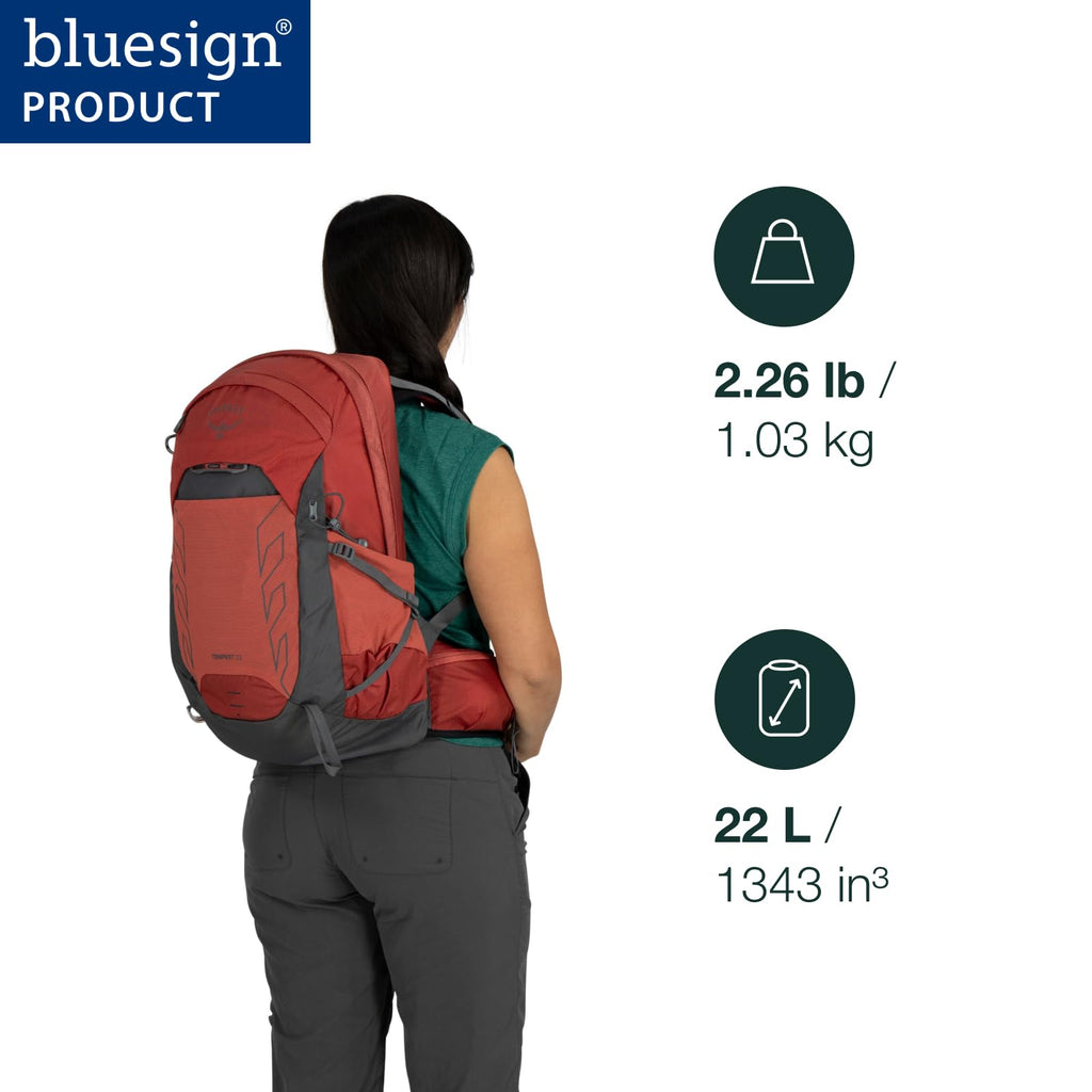 Osprey Tempest 22L Womens Lightweight Hiking Backpack - Small Daypack for Travel & Camping, Frosty Mint Green/Botanica