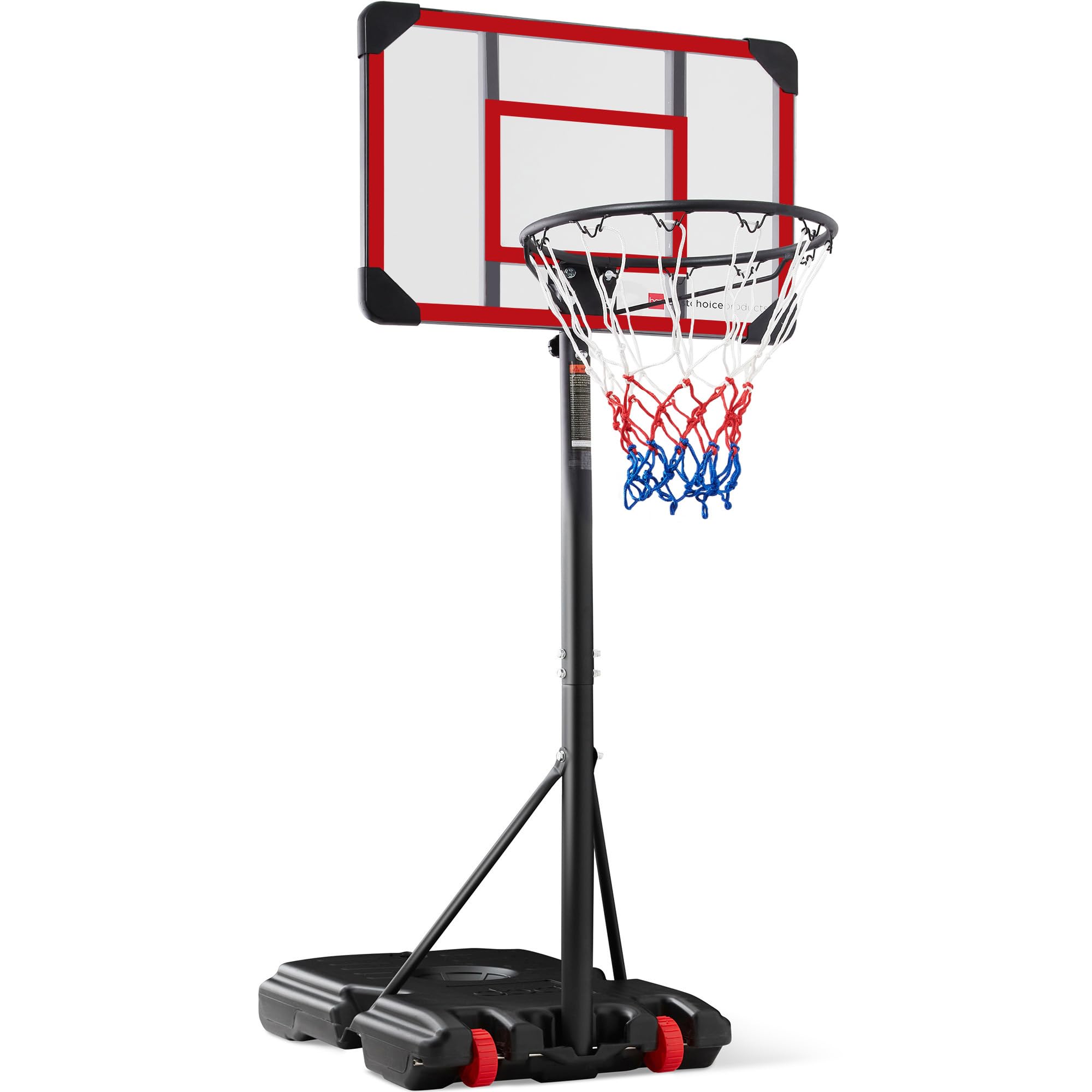Best Choice Products Kids Height-Adjustable Basketball Hoop System, Portable Game W/Wheels, Fillable Base, 70.5In To 82.3In Heig