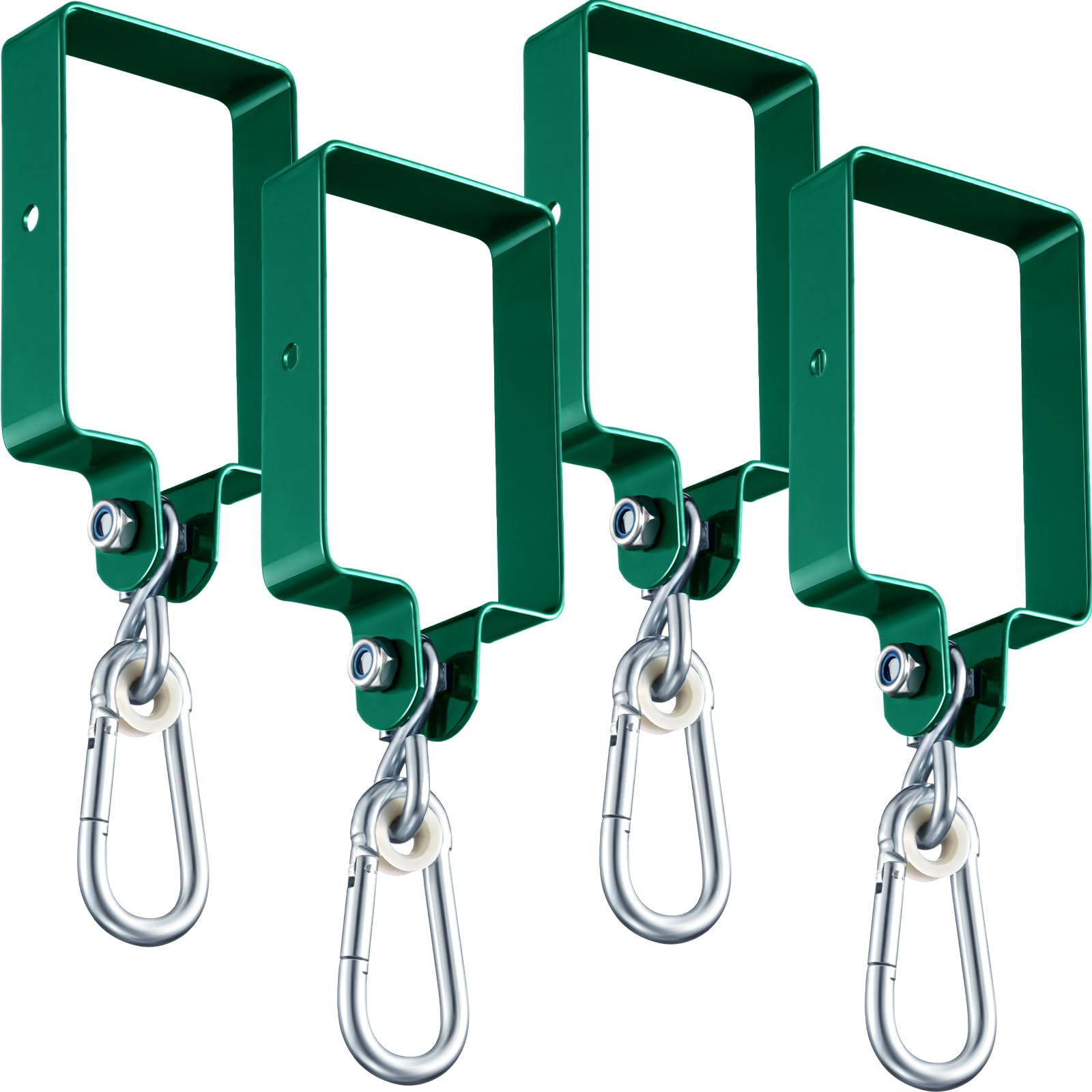 Dunzy 4 Pieces Metal Swing Set Accessories Includes Snap Hooks Swing Hangers Swing Set Brackets Swingset Attachments Swing Hange