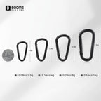 Booms Fishing Cc2 Carabiner Clip, Small Carabiner Keychain, Multi-Use Aluminium D Ring Caribeener Clips, 6Pcs 1.57Inch Black