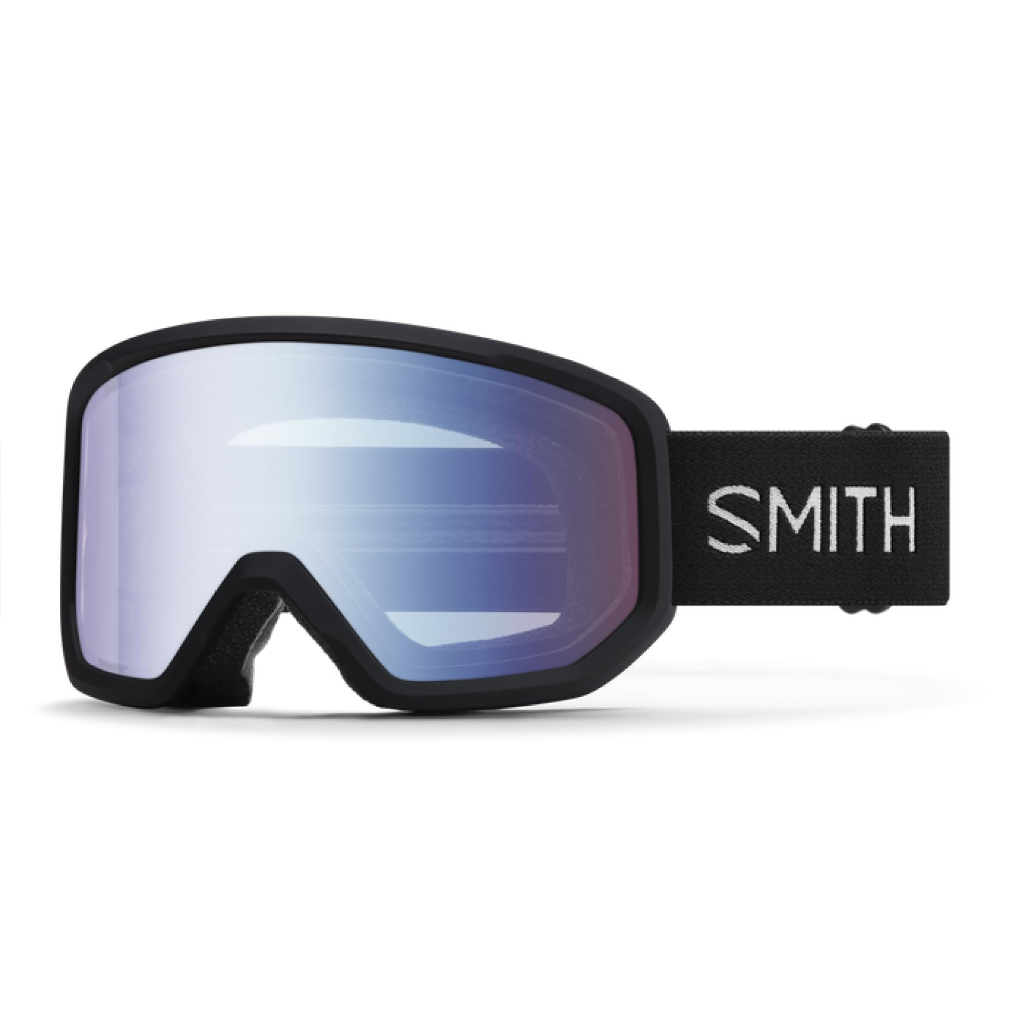 SMITH Transfer Snow Goggles - Performance Ski & Snowboard Goggles with Cylindrical Lens - For Men & Women - Black + Blue Sensor 