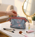 Cosmetic Toiletry Makeup Pouch With Portable Travel Multipurpose WaterResistant Zipper Makeup Brush Bags  Flamingo Jspf41