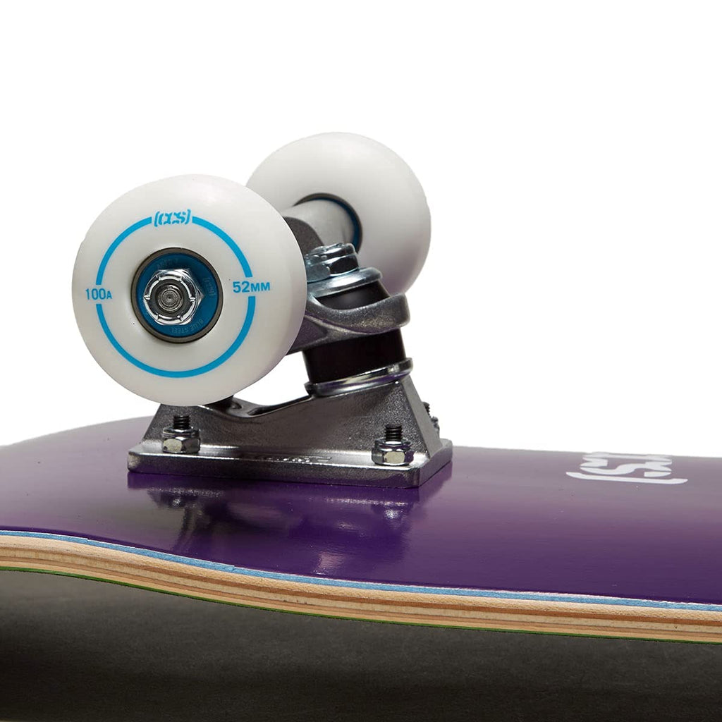 [Ccs] Logo Skateboard Complete Purple 8.00'' - Maple Wood - Professional Grade - Fully Assembled With Skate Tool And Stickers -