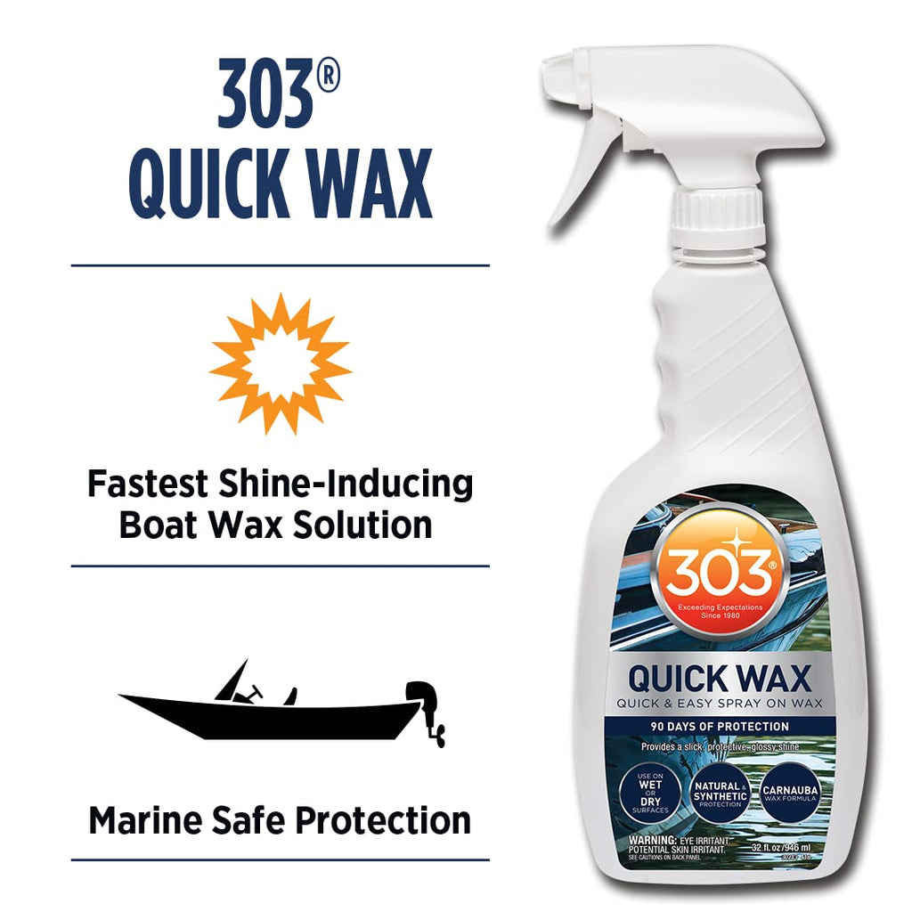 303 Products Marine Quick W- Easy Spray On W- 90 Days Of Protection - Provides A Slick, Protective, Glossy Shine - Use On Wet /