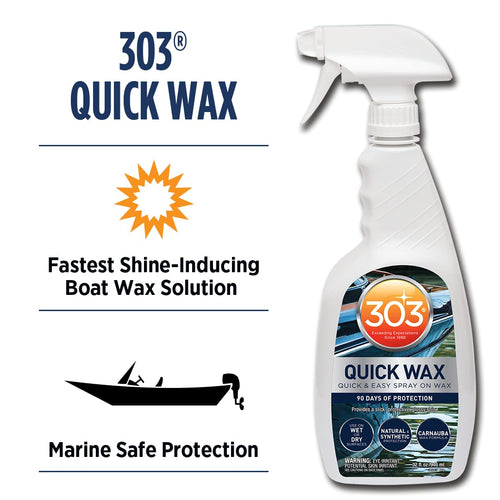 303 Products Marine Quick W- Easy Spray On W- 90 Days Of Protection - Provides A Slick, Protective, Glossy Shine - Use On Wet /