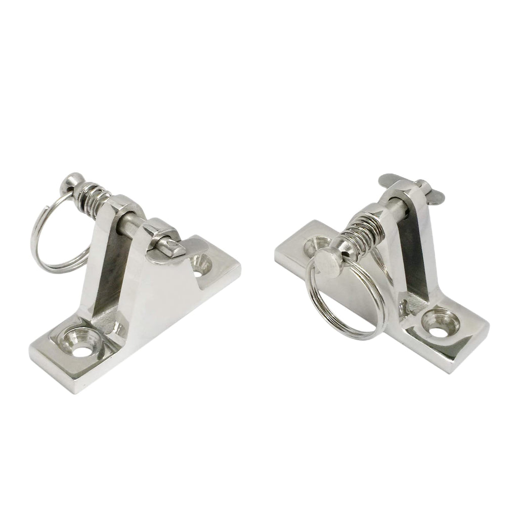 Heavy Duty 316Ss 2 Pack Bimini Top 90 Degree Deck Hinge With Removable Pin