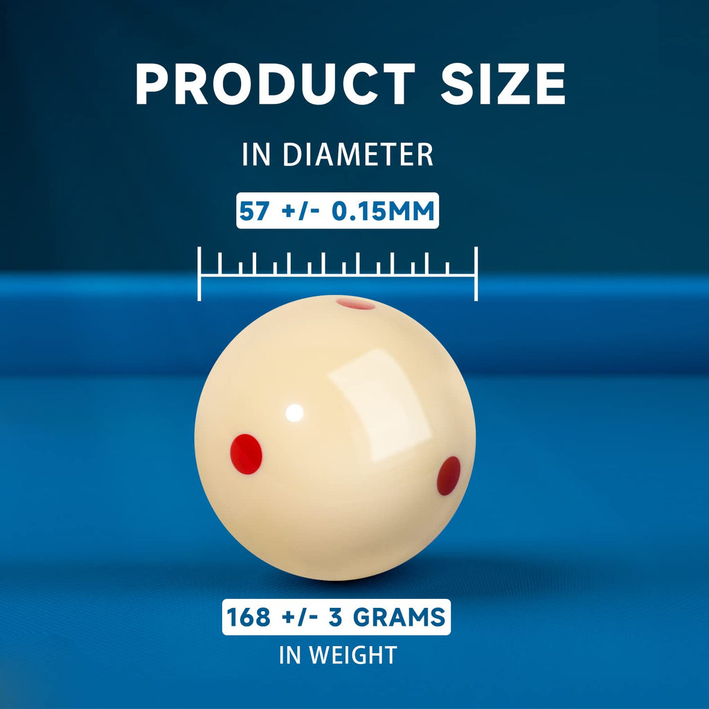 Gse Billiard Practice Training Cue Ball, Aaa-Grade Pro Cup Standard Pool Billiard Cue Ball With 6 Red Dots(6 Oz 2-14)