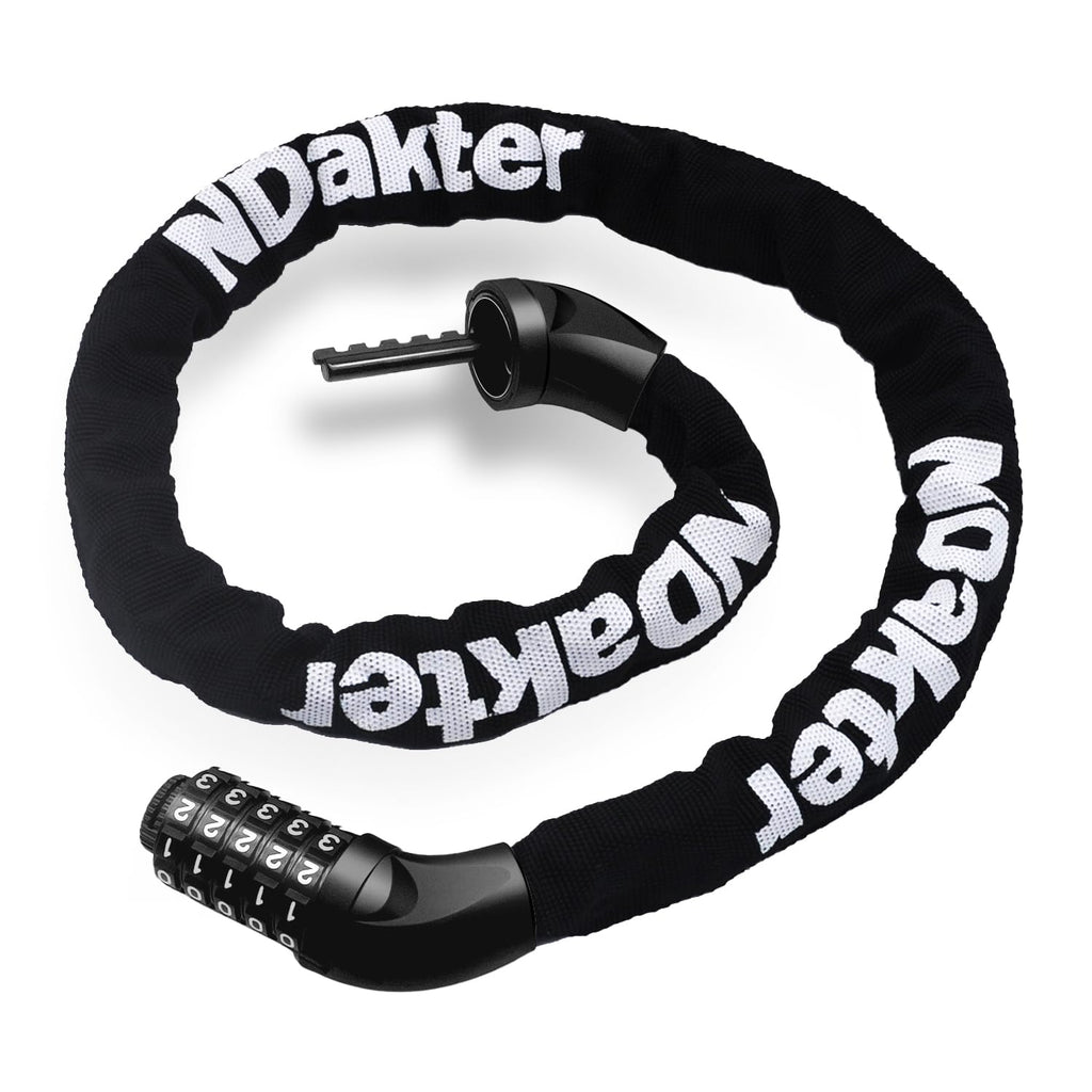 Ndakter Bike Chain Lock, 5-Digit Combination Anti-Theft Bicycle Lock, 3.2Feet Long Security Resettable Bike Locks Heavy Duty For
