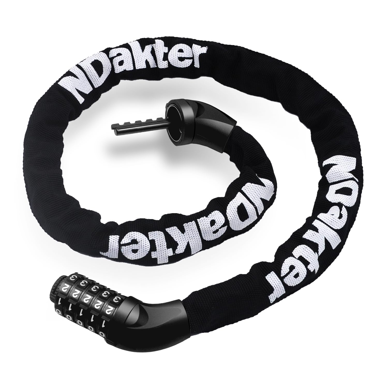 Ndakter Bike Chain Lock, 5-Digit Combination Anti-Theft Bicycle Lock, 3.2Feet Long Security Resettable Bike Locks Heavy Duty For
