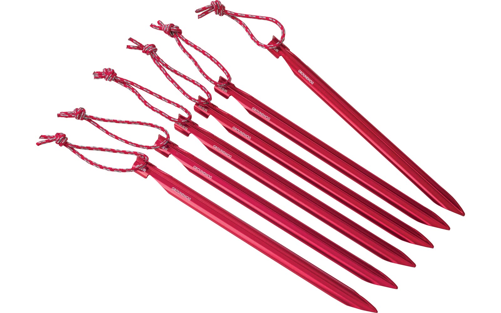 Msr Groundhog Tent Stake Kit, 6-Pack, Regular - 75-Inch , Red