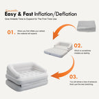 Dimar Garden Inflatable Couch Flocked Blow Up Couch Mattress,Outdoor Air Sofa Bed For Camping,Full Size