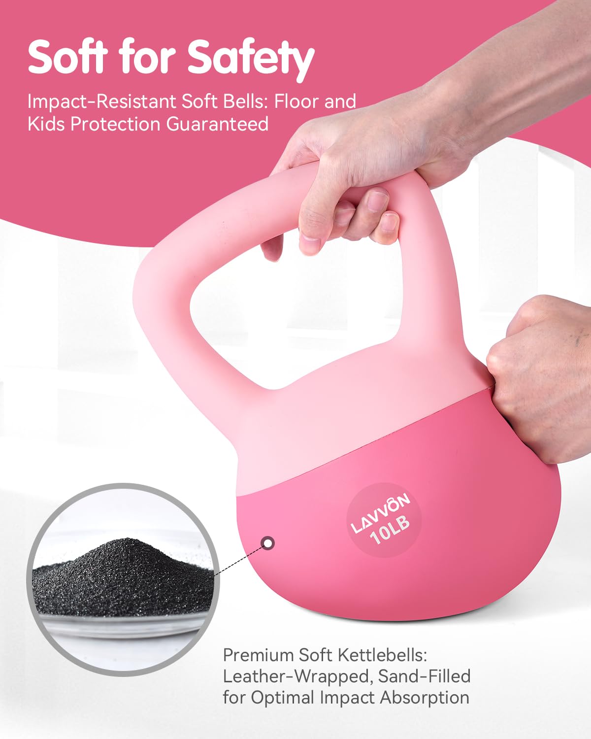 Soft Kettlebell - Cushioned Impact-Resistant Base and Anti-Slip, Kettle bell Anti-Slip Grip Weight for Home Workouts, Safe Stren