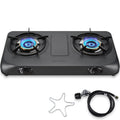 Besnerg Propane Stove 2 Burner Gas Stove Top, 27200 Btu High-Efficiency Lpg Metal Cooktop With Auto Ignition, Csa Regulator And