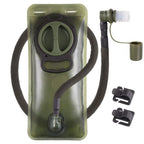 2L Hydration Bladder, Bpa Free Water Bladder For Hiking Backpack 2 Liter Military Green Water Storage Bag With Insulated Tube, H