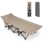 Komfott Camping Cot For Adults, Portable Folding Bed For Sleeping With Pad & Pillow Lightweight Tent Cot With Carry Bag, Ideal F