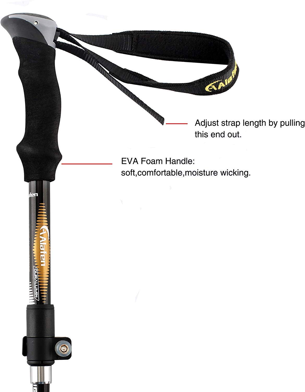 A Alafen Aluminum Collapsible Ultralight Travel Trekking Hiking Pole For Men And Women Purple