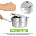 Denpetec Stainless Steel Camping Cook Pot With Lid And Folding Handle Camping Cookware 1.5L Large Capacity Bento Pot For Camping