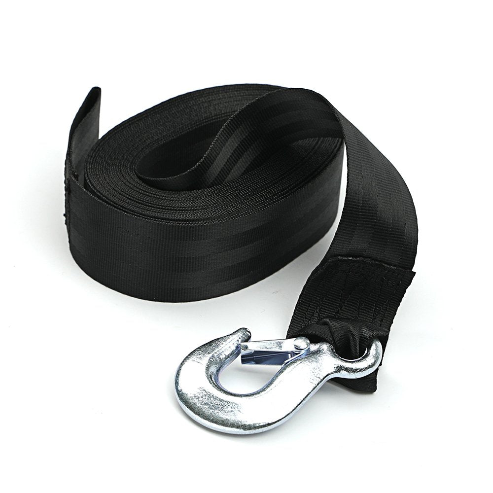 Seamander Boat Winch Strap With Hook,2'' X 20Ft 6000Lb Maximum Break Strength Boat Trailer Winch Strap For Fishing Boats,Towing 