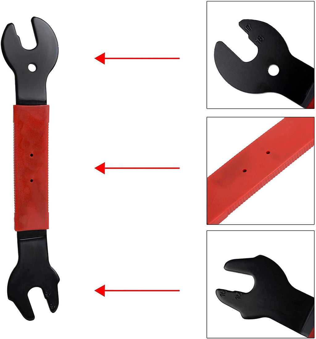 Pedal Wrench Double Sided Bicycle Pedal Removal 15/16/17Mm Bike Spanner Home Mechanic Pedal Repair Tool With Long Hand Comfortab