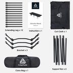 Yougym Campnacht Ultralight Camping Cot With Leg Extenders, Aluminum Lightweight Folding Cot For Adults, Portable Backpacking Co