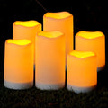 Homemory Solar Powered Candles Outdoor Waterproof, Flickering Glow, Rechargeable Solar Powered Candles for Outside, Lanterns, Se