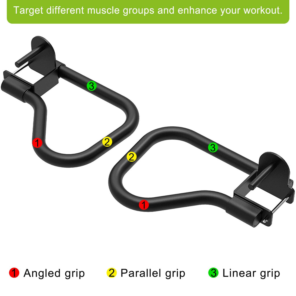 Seleware Dip Bar Attachment For 3'' X 3'' With 1'' Or 5/8'' Hole Power Cage Squat Rack, Set Of 2 Heavy Duty Steel Dip Handles Wi