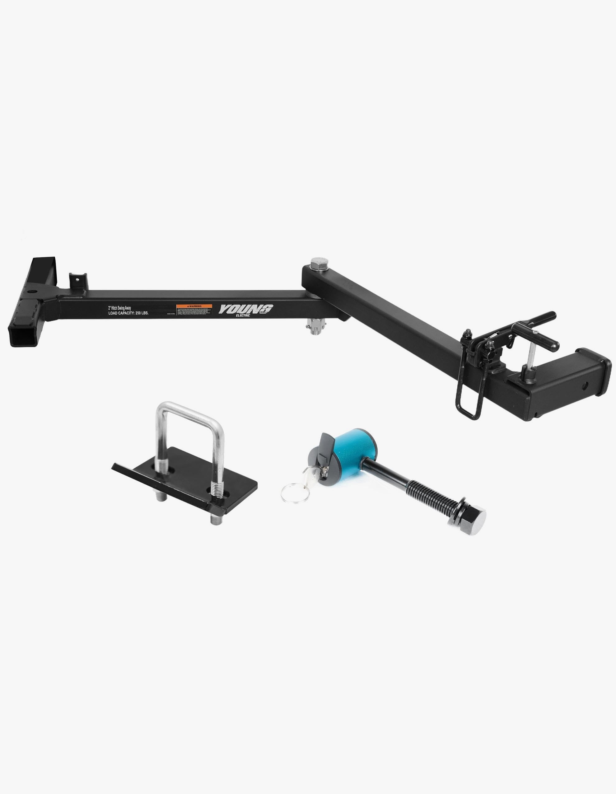 Young 250 lbs Heavy Duty Swing Away Hitch Adapter for Bike Rack & Cargo Carrier, Pre-Assembled 2 Hitch Extender