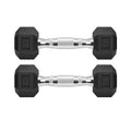 Hex Dumbbells Rubber Coated Cast Iron Hex Black Dumbbell Free Weights for Exercises 45 Pounds/Single