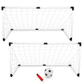 K-Roo Sports 2-Pack Youth Soccer Goals With Soccer Ball And Pump | Portable Goals With Nets And 6'' Ball With Pump | Kids Activi