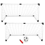 K-Roo Sports 2-Pack Youth Soccer Goals With Soccer Ball And Pump | Portable Goals With Nets And 6'' Ball With Pump | Kids Activi