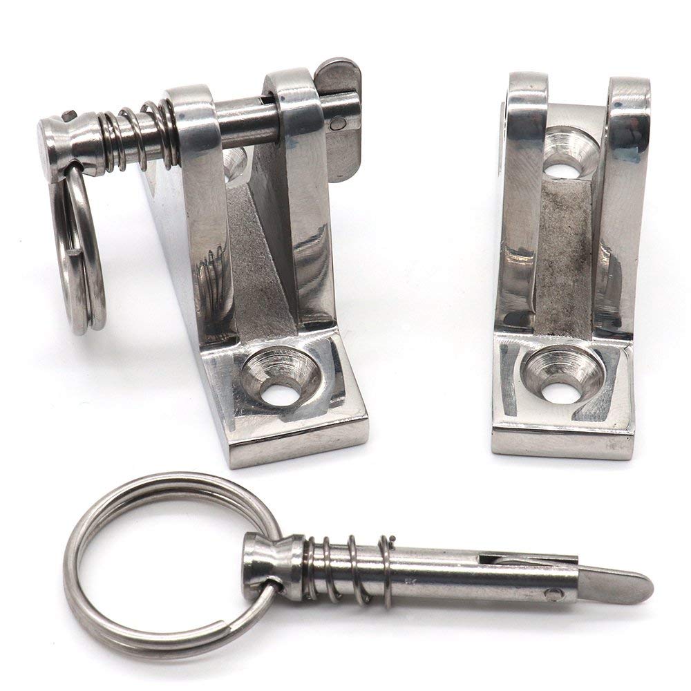 Vturboway 4 Pack Bimini Top Deck Hinge With Pin And Ring, 316 Stainless Steel, Free Installation Screws