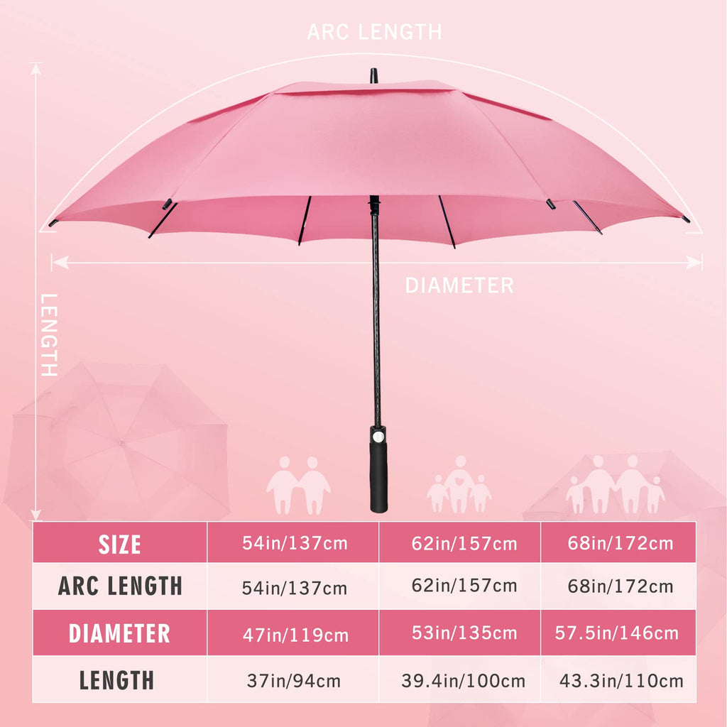 Zomake Large Golf Umbrella 68 Inch - Double Canopy Vented Golf Umbrellas For Rain Windproof Automatic Open Golf Push Cart Umbrel