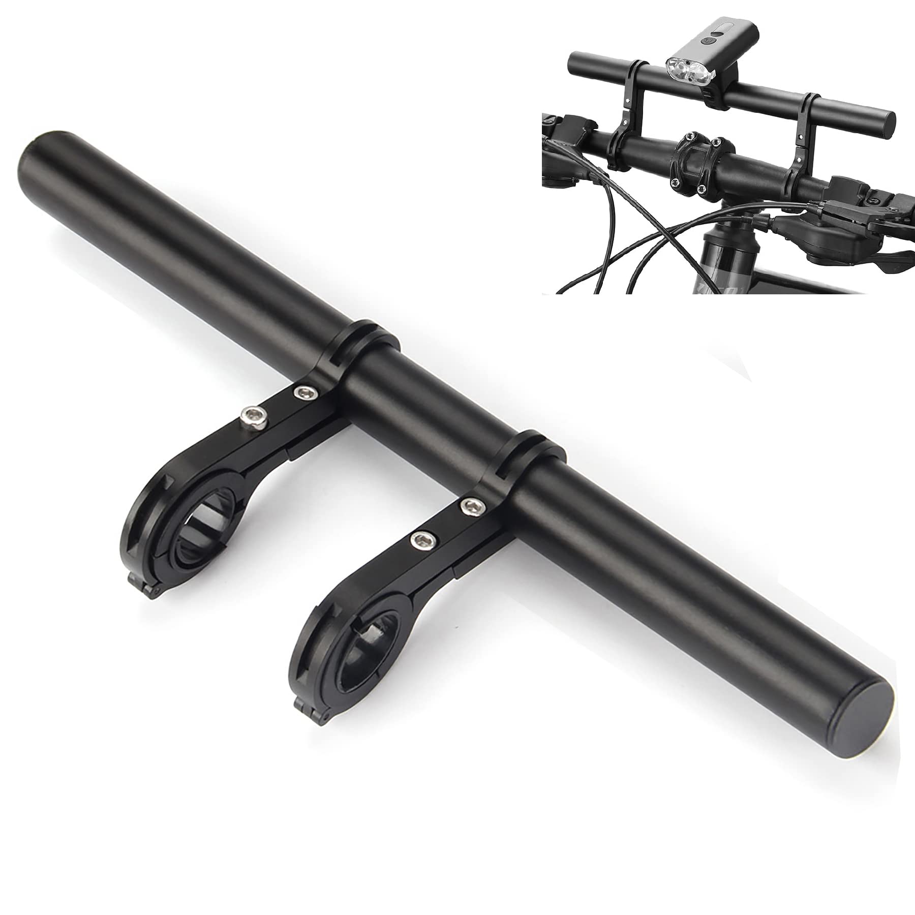 Bike Bicycle Double Handlebar Extender Extension,11.8(30 cm) Aluminum alloy Super Long Bracket Accessories,For Bike Mounts,Exten