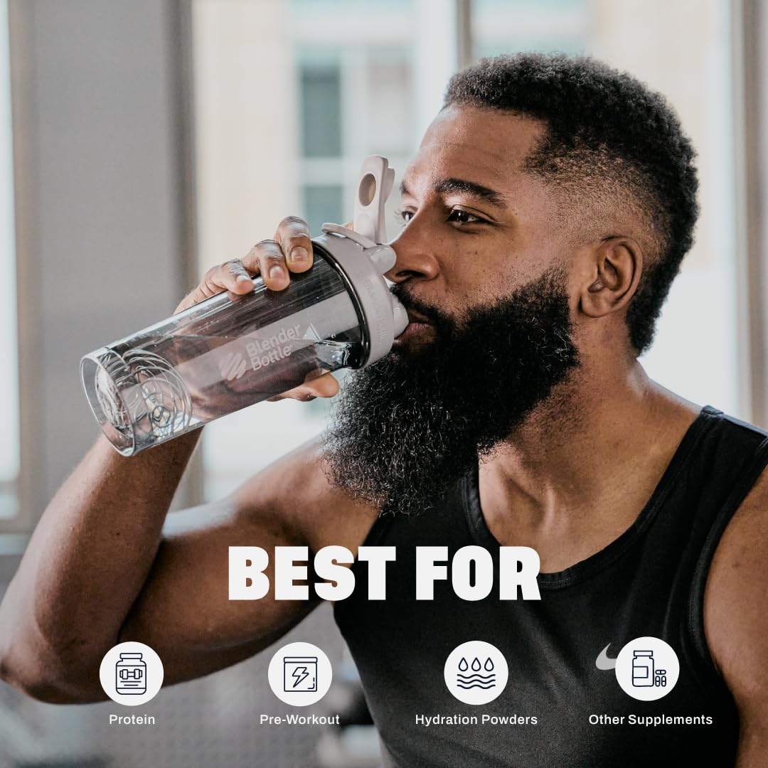BlenderBottle Shaker Bottle Pro Series Perfect for Protein Shakes and Pre Workout, 28-Ounce, Smoke Grey