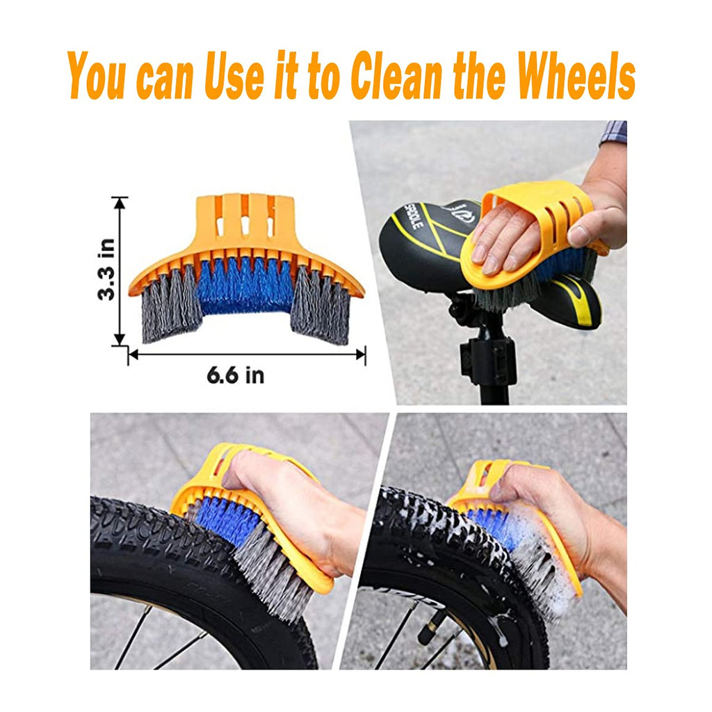Qeeheng 10Pcs Bike Cleaning Kit, Bicycle Clean Brush Tool Including Chain Cleaner For Cycling,Bike Chain Cleaner Brush Suitable