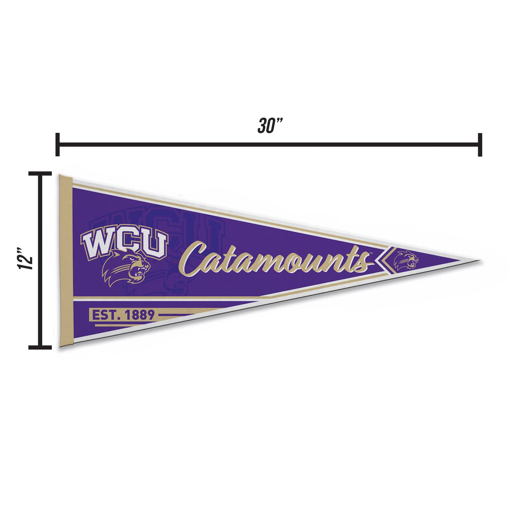 Rico Industries Ncaa Western Carolina Catamounts Classic 12'' X 30'' Felt Wall D  Cor Pennant - Great For Home/Bed Room/Man Cave