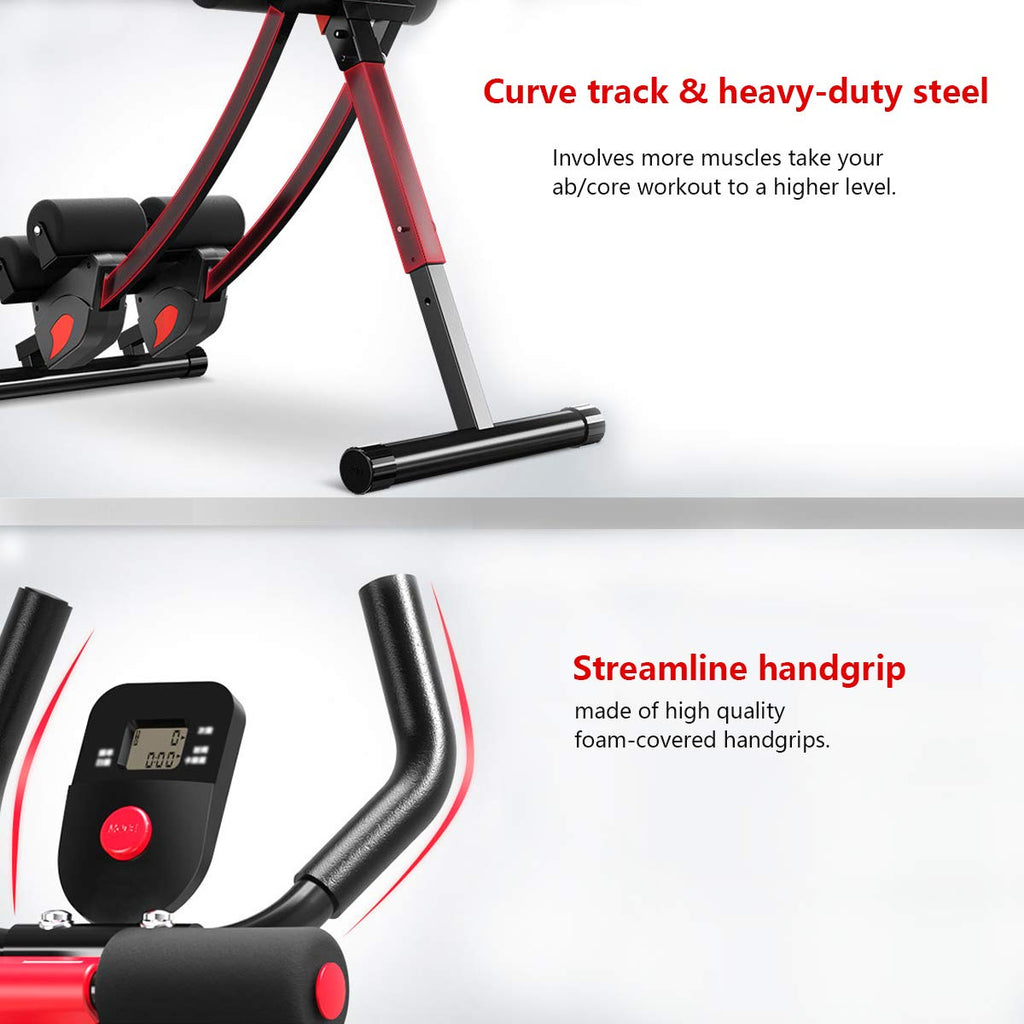 Fitlaya Fitness Ab Machine, Ab Workout Equipment For Home Gym, Height Adjustable Ab Trainer, Foldable Fitness Equipment With Res