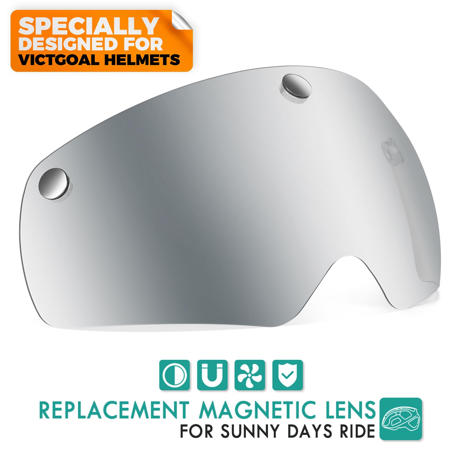 Victgoal Detachable Magnetic Bike Helmet Goggles Visor For Vg110 Bicycle Helmet (Silver)