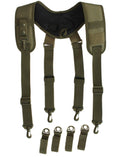 MELOTOUGH Tactical Duty Belt Harness Padded Adjustable Tool Belt Suspenders with Key Chin and Patch (Ranger Green)
