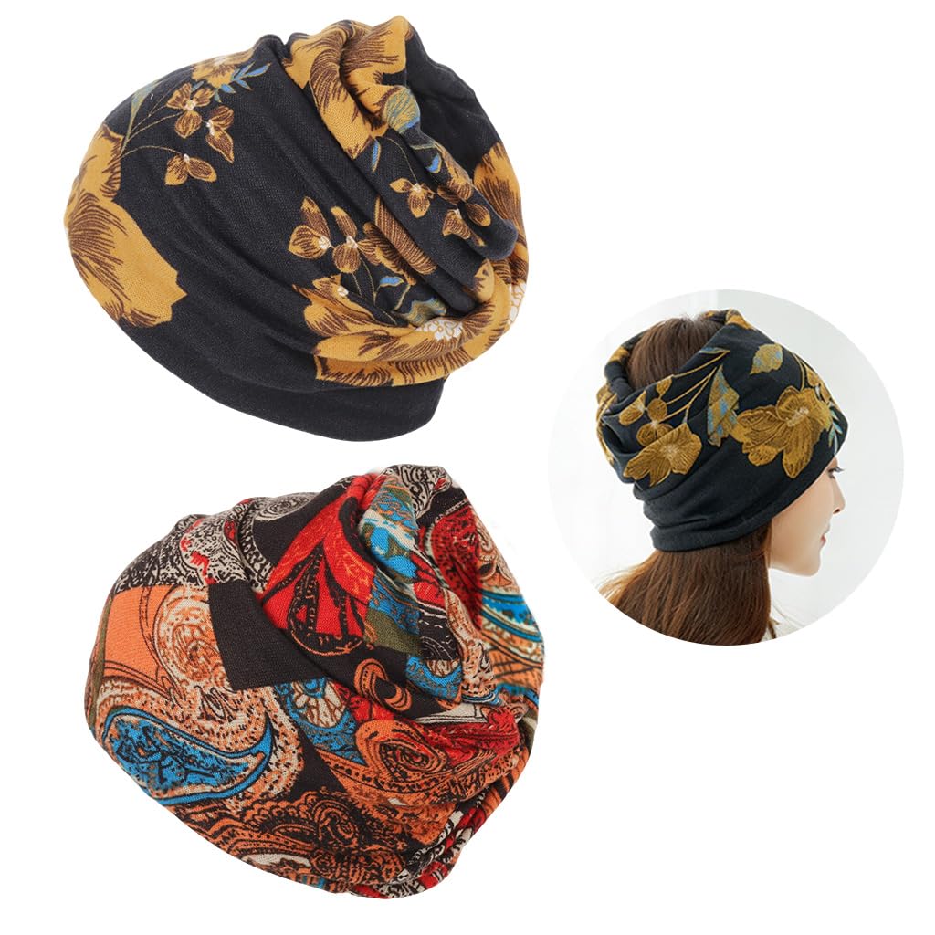 Zibuyu 2 Pcs Cotton Hijab Caps For Women  All Season Soft Casual Bandanas & Hats For Women, Free Size Head Cover For Daily & Ch