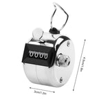 Oligei 2 Pack Metal Hand Counter Four-Digit Counter With Nylon Lanyard Silver Counter Click Counter Handheld Click Counter Digit