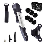 Velochampion Alloy 9 Mini Bicycle Pump With Gauge 120 Psi - Portable Bike Pump Includes Mount Kit, 6 Glueless Patches And Inflat