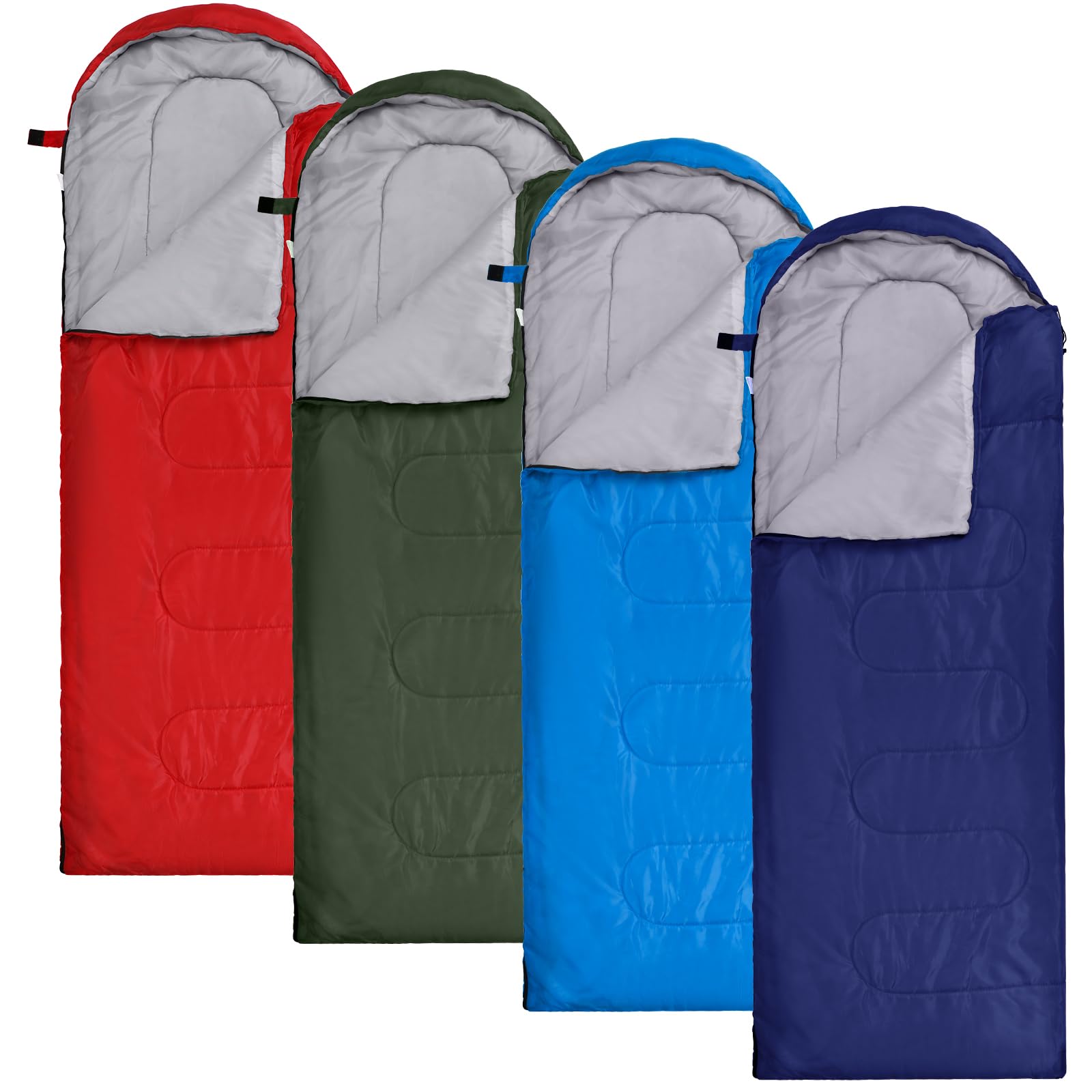Macarrie 4 Pcs Bulk Sleeping Bags for Adults 0 Degree Waterproof Backpack Bags with Compression Sack for Backpacking, Camping, H